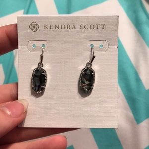 Lee silver drop earrings in abalone shell